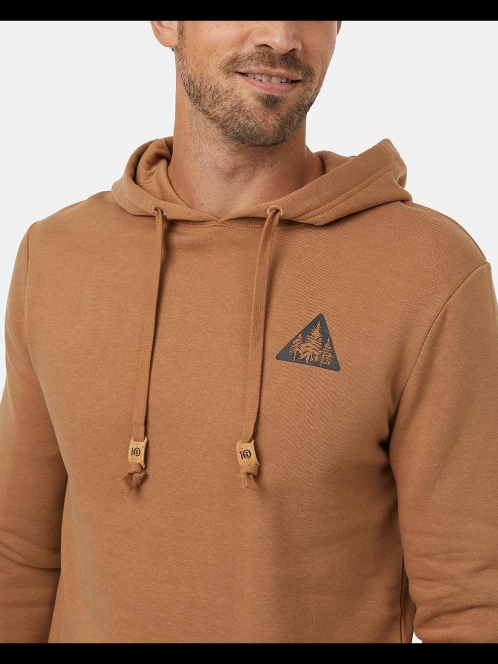 tentree Caramel Brown Pullover Hoodie with Tree Triangle Logo NWT
